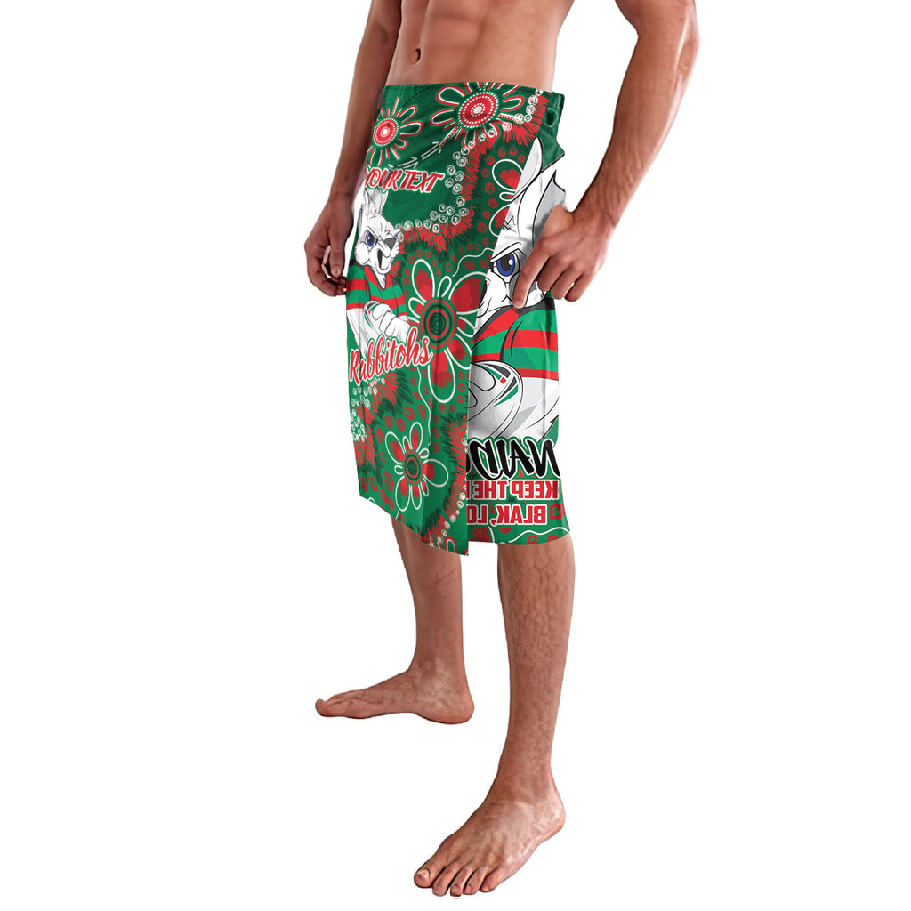 Personalised Rabbitohs NAIDOC Week 2024 Lavalava Aboriginal Fire Burning Sparks