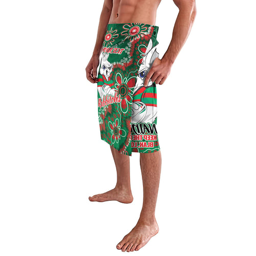 Personalised Rabbitohs NAIDOC Week 2024 Lavalava Aboriginal Fire Burning Sparks