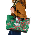 Personalised Rabbitohs NAIDOC Week 2024 Leather Tote Bag Aboriginal Fire Burning Sparks