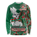 Personalised Rabbitohs NAIDOC Week 2024 Long Sleeve Shirt Aboriginal Fire Burning Sparks