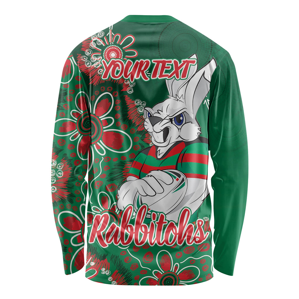 Personalised Rabbitohs NAIDOC Week 2024 Long Sleeve Shirt Aboriginal Fire Burning Sparks