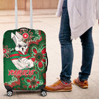 Personalised Rabbitohs NAIDOC Week 2024 Luggage Cover Aboriginal Fire Burning Sparks
