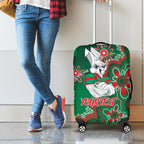Personalised Rabbitohs NAIDOC Week 2024 Luggage Cover Aboriginal Fire Burning Sparks