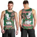 Personalised Rabbitohs NAIDOC Week 2024 Men Tank Top Aboriginal Fire Burning Sparks