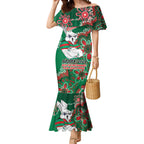 Personalised Rabbitohs NAIDOC Week 2024 Mermaid Dress Aboriginal Fire Burning Sparks