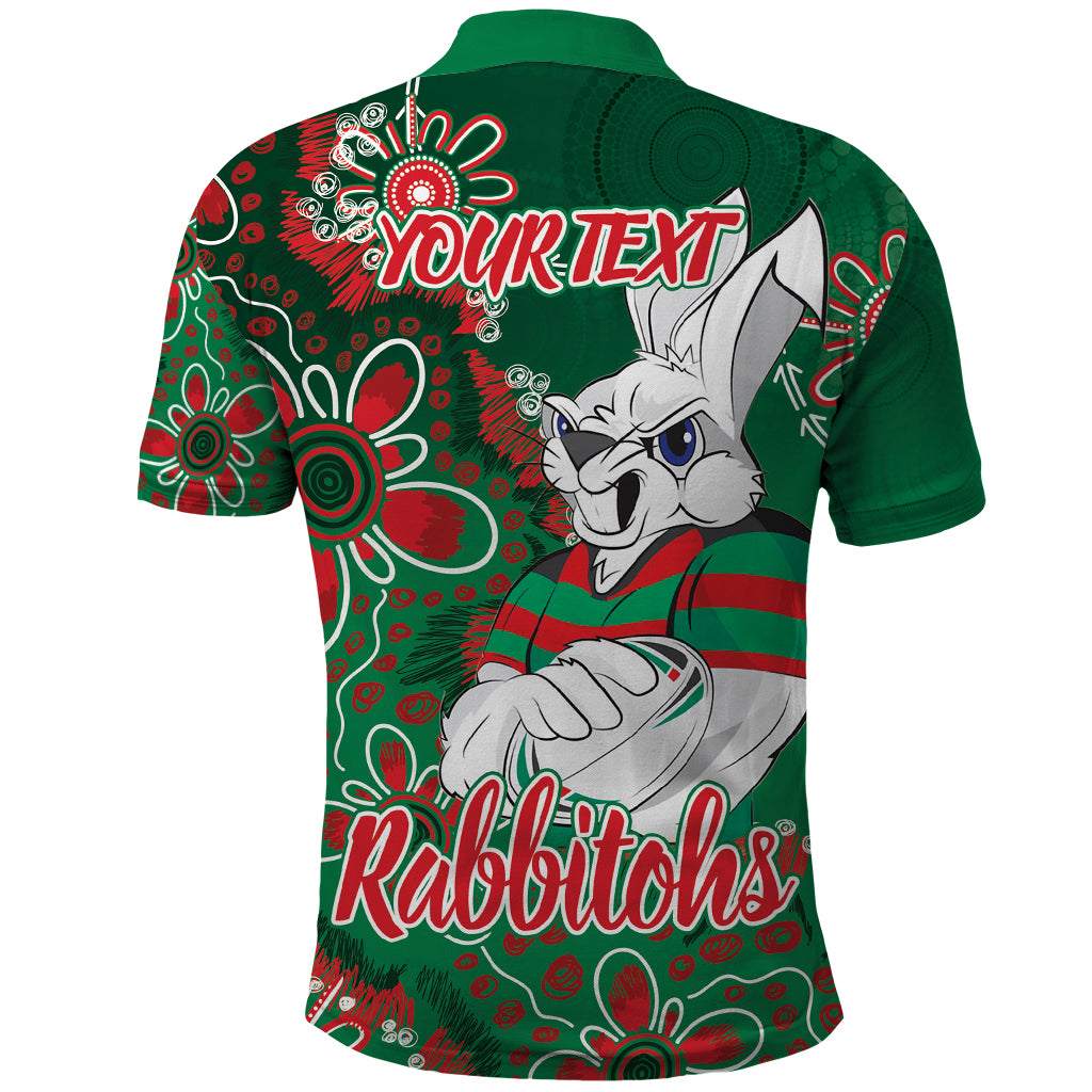 Personalised Rabbitohs NAIDOC Week 2024 Polo Shirt Aboriginal Fire Burning Sparks