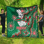 Personalised Rabbitohs NAIDOC Week 2024 Quilt Aboriginal Fire Burning Sparks