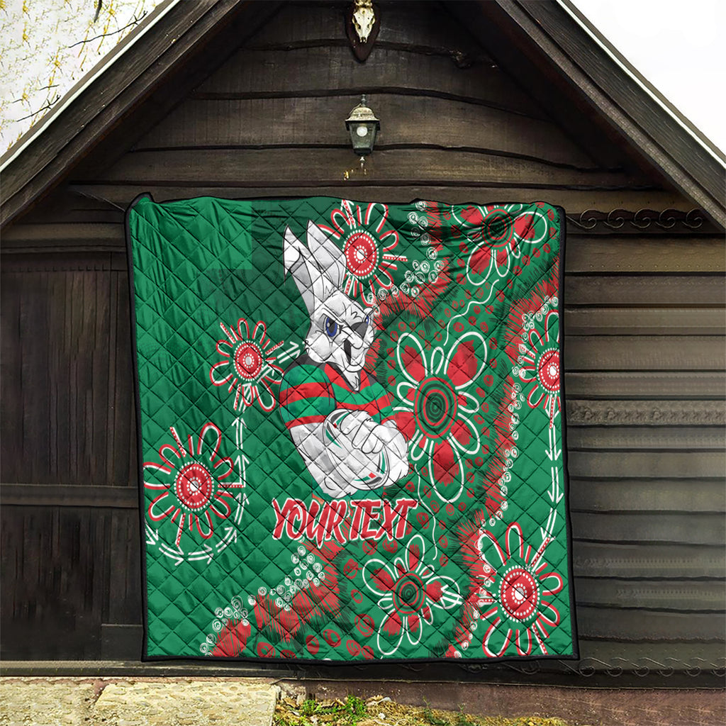 Personalised Rabbitohs NAIDOC Week 2024 Quilt Aboriginal Fire Burning Sparks