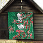 Personalised Rabbitohs NAIDOC Week 2024 Quilt Aboriginal Fire Burning Sparks