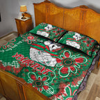 Personalised Rabbitohs NAIDOC Week 2024 Quilt Bed Set Aboriginal Fire Burning Sparks