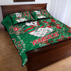 Personalised Rabbitohs NAIDOC Week 2024 Quilt Bed Set Aboriginal Fire Burning Sparks