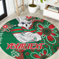 Personalised Rabbitohs NAIDOC Week 2024 Round Carpet Aboriginal Fire Burning Sparks