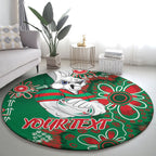 Personalised Rabbitohs NAIDOC Week 2024 Round Carpet Aboriginal Fire Burning Sparks