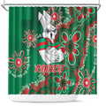 Personalised Rabbitohs NAIDOC Week 2024 Shower Curtain Aboriginal Fire Burning Sparks