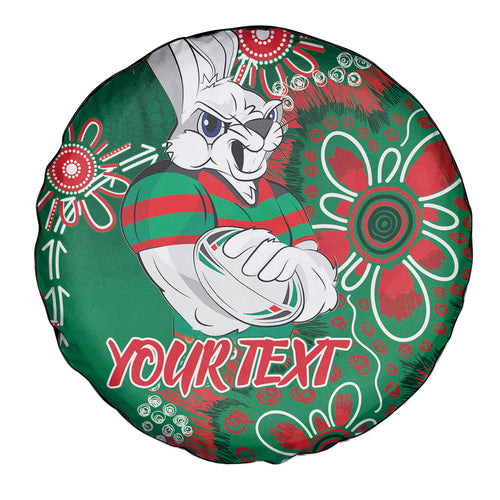 Personalised Rabbitohs NAIDOC Week 2024 Spare Tire Cover Aboriginal Fire Burning Sparks