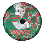 Personalised Rabbitohs NAIDOC Week 2024 Spare Tire Cover Aboriginal Fire Burning Sparks