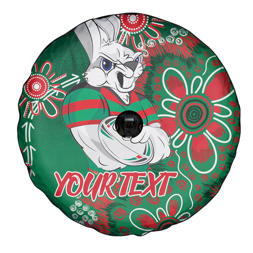 Personalised Rabbitohs NAIDOC Week 2024 Spare Tire Cover Aboriginal Fire Burning Sparks