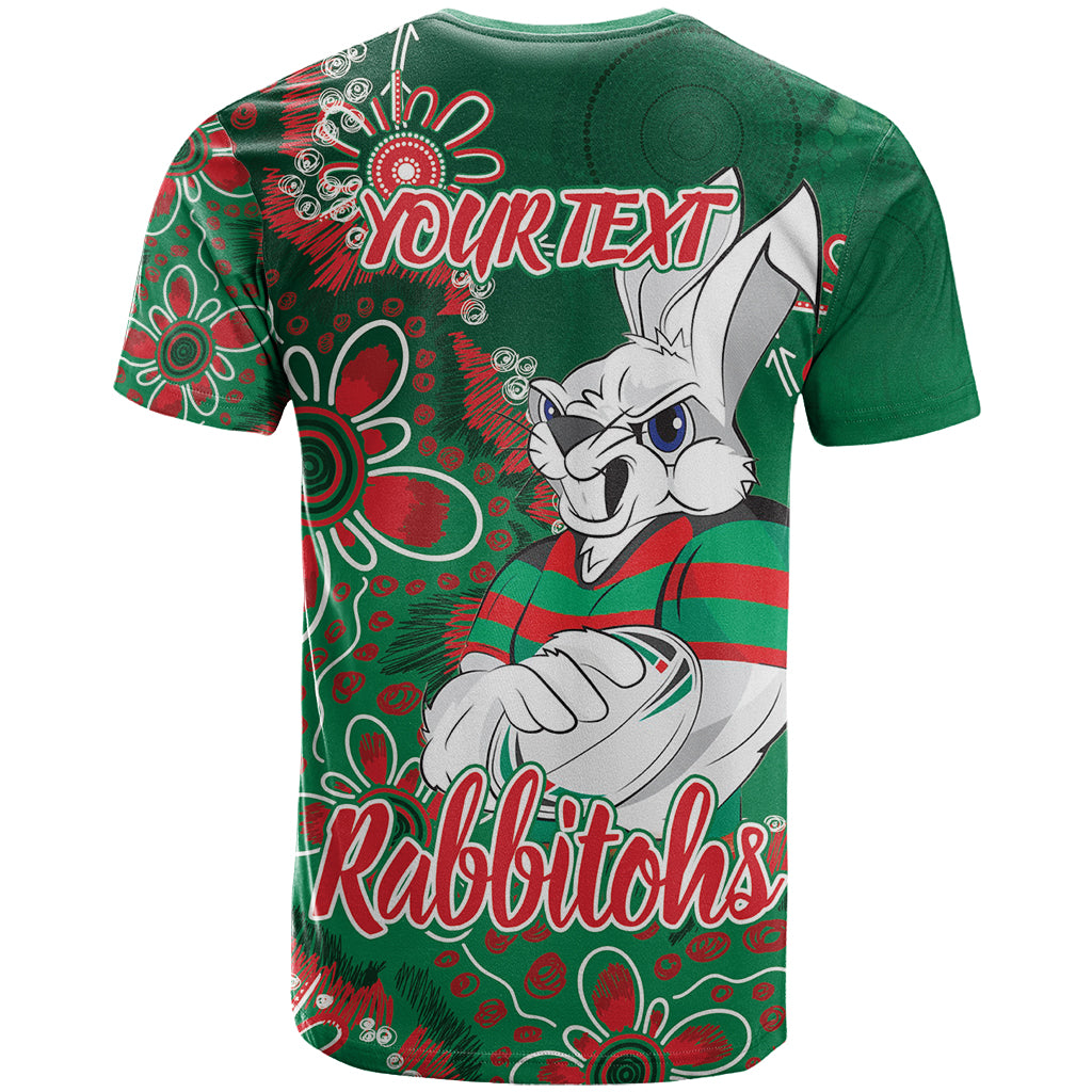 Personalised Rabbitohs NAIDOC Week 2024 T Shirt Aboriginal Fire Burning Sparks