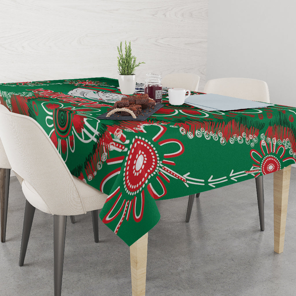 Personalised Rabbitohs NAIDOC Week 2024 Tablecloth Aboriginal Fire Burning Sparks