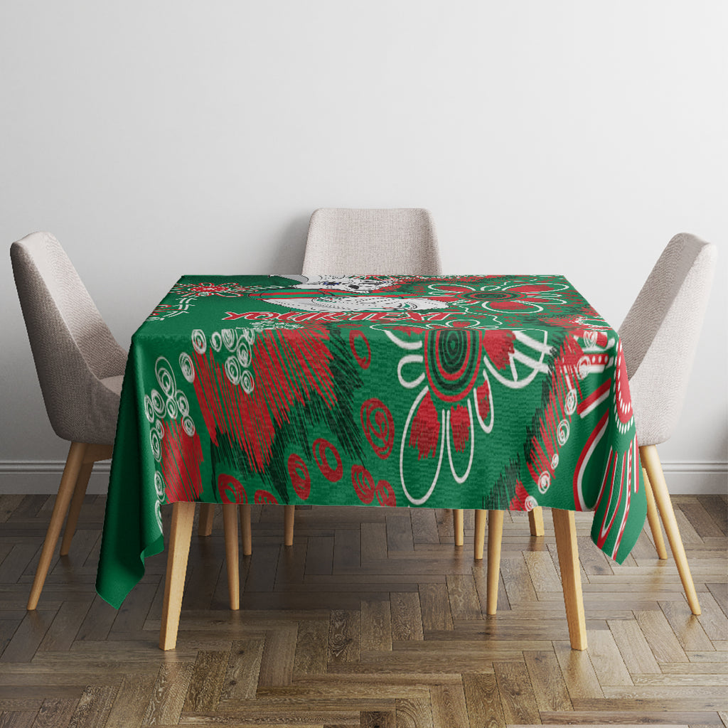 Personalised Rabbitohs NAIDOC Week 2024 Tablecloth Aboriginal Fire Burning Sparks