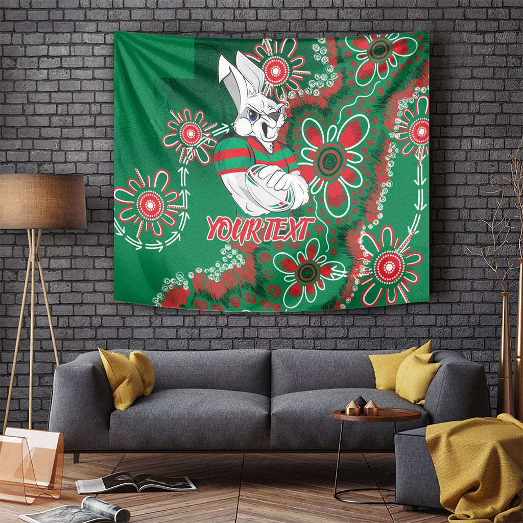 Personalised Rabbitohs NAIDOC Week 2024 Tapestry Aboriginal Fire Burning Sparks