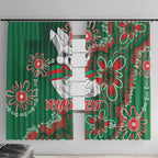 Personalised Rabbitohs NAIDOC Week 2024 Window Curtain Aboriginal Fire Burning Sparks