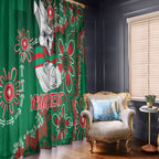 Personalised Rabbitohs NAIDOC Week 2024 Window Curtain Aboriginal Fire Burning Sparks
