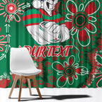 Personalised Rabbitohs NAIDOC Week 2024 Window Curtain Aboriginal Fire Burning Sparks