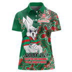 Personalised Rabbitohs NAIDOC Week 2024 Women Polo Shirt Aboriginal Fire Burning Sparks