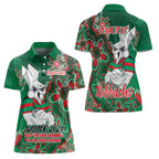 Personalised Rabbitohs NAIDOC Week 2024 Women Polo Shirt Aboriginal Fire Burning Sparks