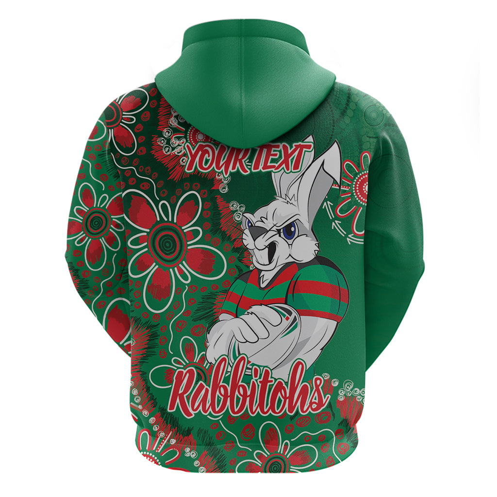 Personalised Rabbitohs NAIDOC Week 2024 Zip Hoodie Aboriginal Fire Burning Sparks