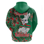 Personalised Rabbitohs NAIDOC Week 2024 Zip Hoodie Aboriginal Fire Burning Sparks