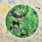 Personalised Raiders NAIDOC Week 2024 Beach Blanket Aboriginal Fire Burning Sparks