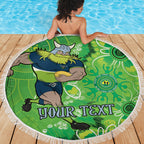 Personalised Raiders NAIDOC Week 2024 Beach Blanket Aboriginal Fire Burning Sparks