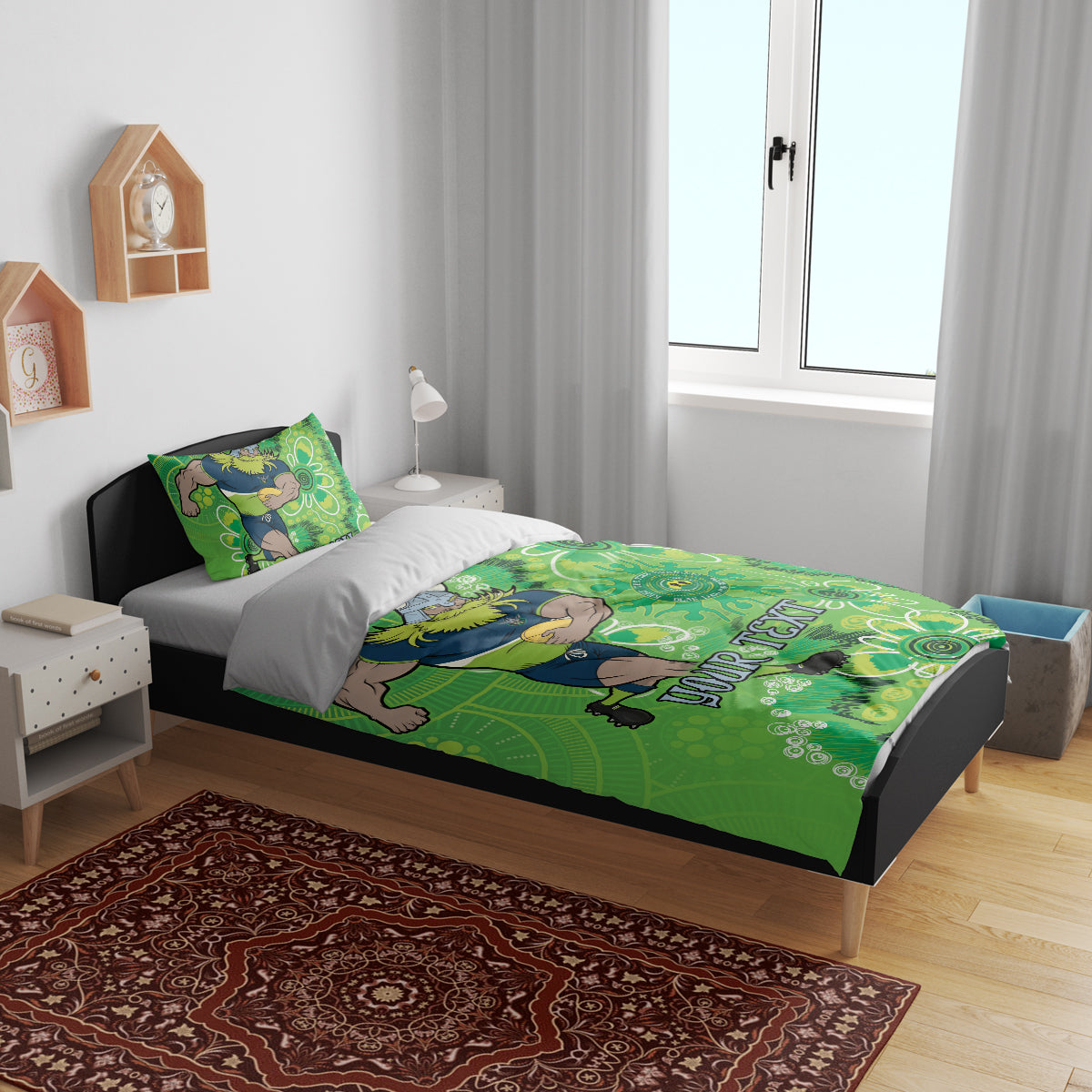 Personalised Raiders NAIDOC Week 2024 Bedding Set Aboriginal Fire Burning Sparks