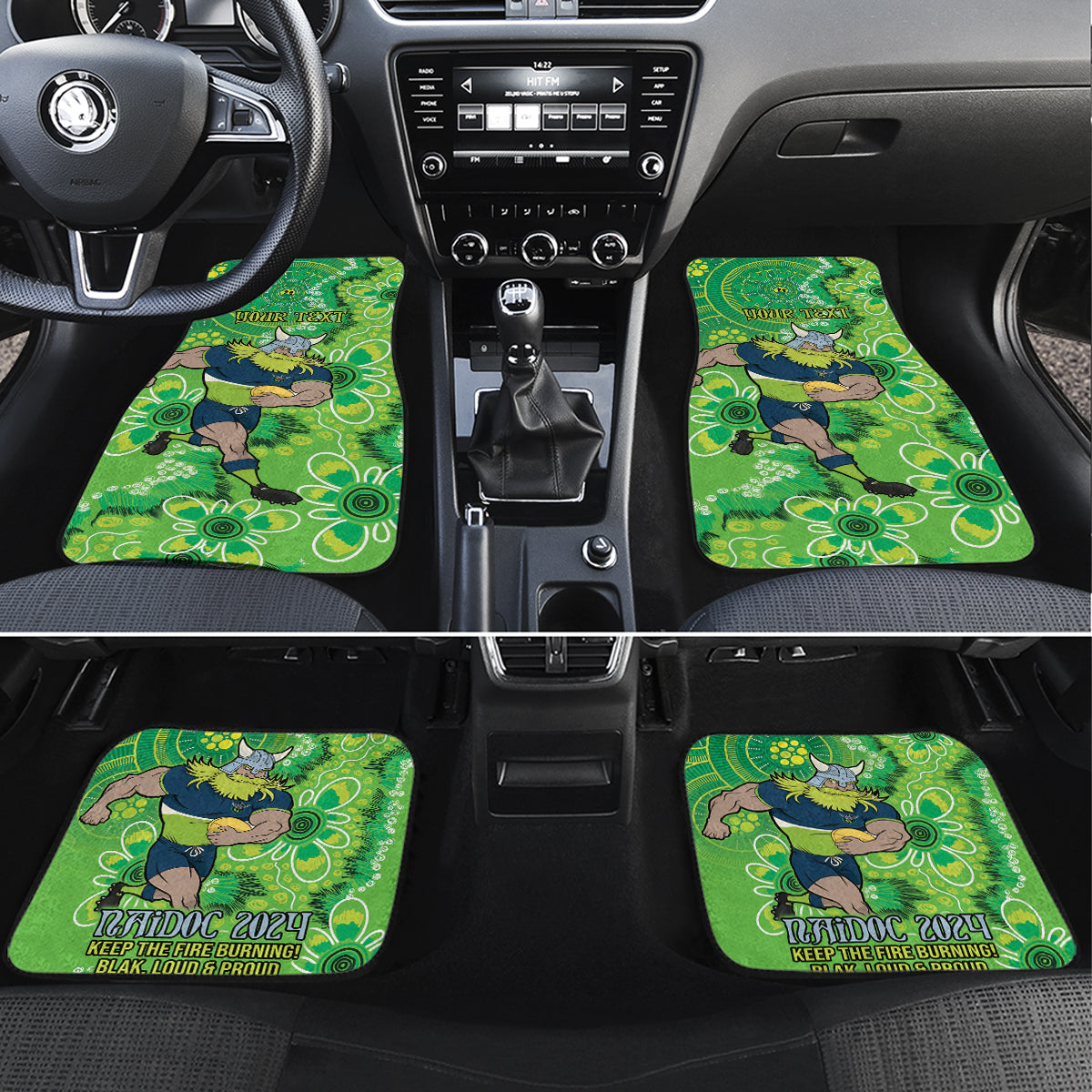 Personalised Raiders NAIDOC Week 2024 Car Mats Aboriginal Fire Burning Sparks