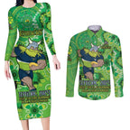 Personalised Raiders NAIDOC Week 2024 Couples Matching Long Sleeve Bodycon Dress and Long Sleeve Button Shirt Aboriginal Fire Burning Sparks