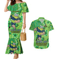 Personalised Raiders NAIDOC Week 2024 Couples Matching Mermaid Dress and Hawaiian Shirt Aboriginal Fire Burning Sparks