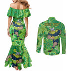 Personalised Raiders NAIDOC Week 2024 Couples Matching Mermaid Dress and Long Sleeve Button Shirt Aboriginal Fire Burning Sparks