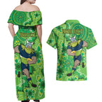 Personalised Raiders NAIDOC Week 2024 Couples Matching Off Shoulder Maxi Dress and Hawaiian Shirt Aboriginal Fire Burning Sparks