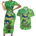 Personalised Raiders NAIDOC Week 2024 Couples Matching Short Sleeve Bodycon Dress and Hawaiian Shirt Aboriginal Fire Burning Sparks