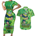 Personalised Raiders NAIDOC Week 2024 Couples Matching Short Sleeve Bodycon Dress and Hawaiian Shirt Aboriginal Fire Burning Sparks