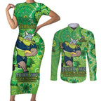 Personalised Raiders NAIDOC Week 2024 Couples Matching Short Sleeve Bodycon Dress and Long Sleeve Button Shirt Aboriginal Fire Burning Sparks