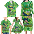 Personalised Raiders NAIDOC Week 2024 Family Matching Long Sleeve Bodycon Dress and Hawaiian Shirt Aboriginal Fire Burning Sparks