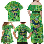 Personalised Raiders NAIDOC Week 2024 Family Matching Off Shoulder Maxi Dress and Hawaiian Shirt Aboriginal Fire Burning Sparks