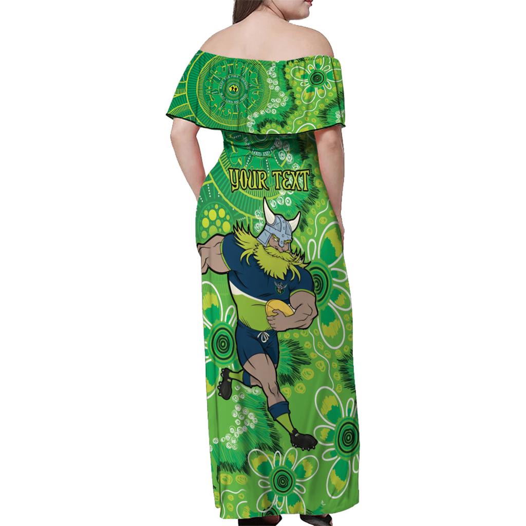 Personalised Raiders NAIDOC Week 2024 Family Matching Off Shoulder Maxi Dress and Hawaiian Shirt Aboriginal Fire Burning Sparks