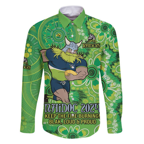 Personalised Raiders NAIDOC Week 2024 Family Matching Off Shoulder Short Dress and Hawaiian Shirt Aboriginal Fire Burning Sparks
