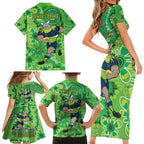 Personalised Raiders NAIDOC Week 2024 Family Matching Short Sleeve Bodycon Dress and Hawaiian Shirt Aboriginal Fire Burning Sparks