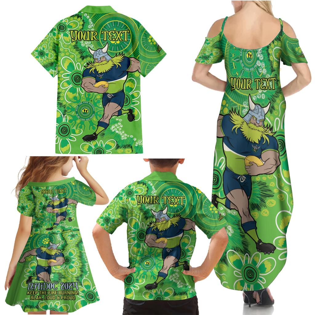 Personalised Raiders NAIDOC Week 2024 Family Matching Summer Maxi Dress and Hawaiian Shirt Aboriginal Fire Burning Sparks