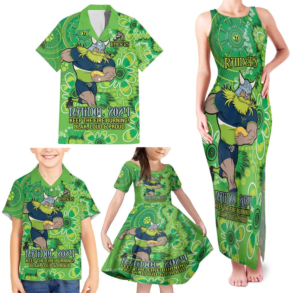 Personalised Raiders NAIDOC Week 2024 Family Matching Tank Maxi Dress and Hawaiian Shirt Aboriginal Fire Burning Sparks